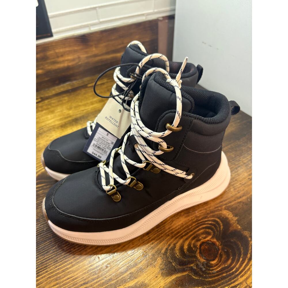 A‎ New Day Black Water Repellant Black Boots Size 5
